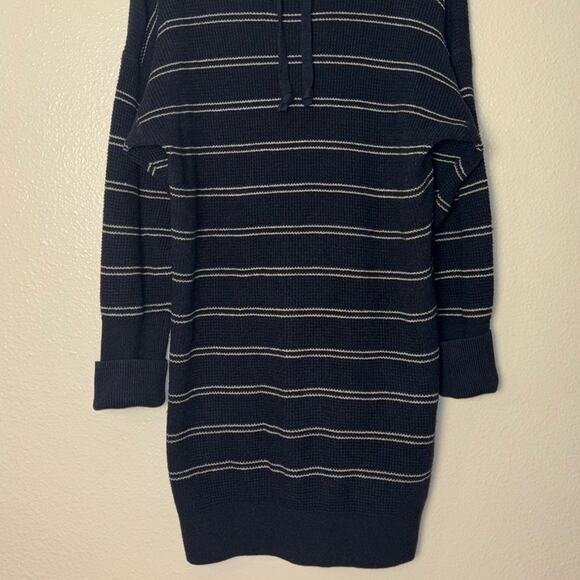 PrAna Milani Dress Nautical Stripe Waffle Knit Funnel Neck Blue Women's Small - Picture 10 of 16
